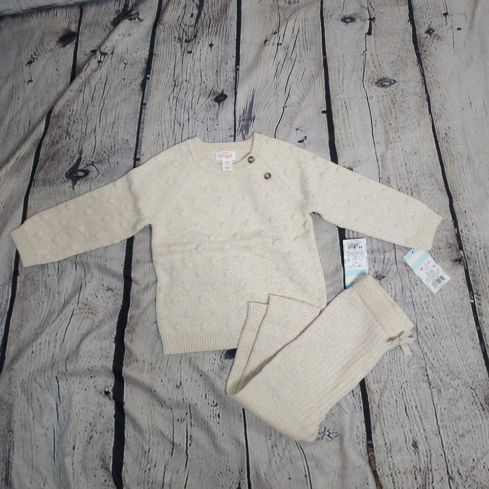 Beige bubble knit baby set cat and Jack 18 months - Picture 1 of 11